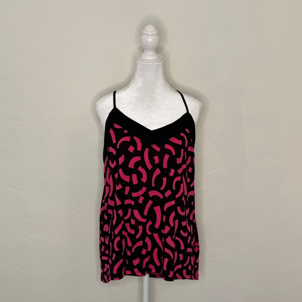 H&M Pink & Black Geometric Shapes- Tank Top